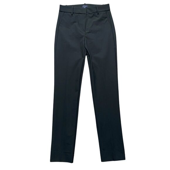 J.Crew Slim Fit Trouser Pants 0 Black Stretch Mid Rise Straight Leg Minimalist - Picture 1 of 11